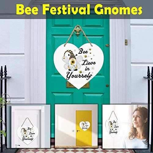 Метални венци за креативен знак од влезна врата, добредојде на вратата од предниот дел на пчела во форма на срце