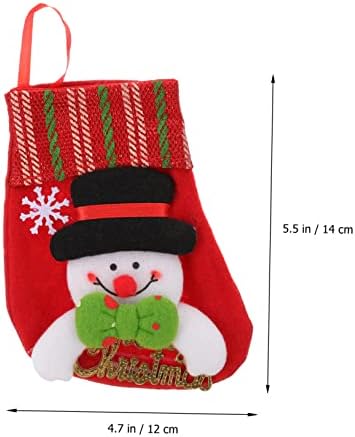 TOFFICU 4PCS Божиќни чорапи Кенди за подароци за бонбони Адорос пара де цртани чорапи торбички заложни украси Божиќни мантили украси