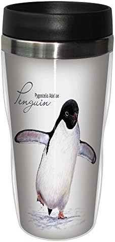 Патнички кригла Адели Пингвин, не'рѓосувачки обложен кафе, 16 -унца - ereереми Пол - Подарок за Пингвин и loversубители на животни