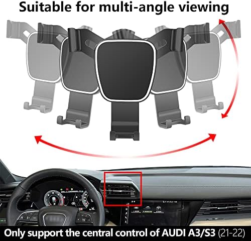 Носител на телефон Lunqin Car за 2021-2023 Audi A3 S3 RS3 Автоматски додатоци за навигација за внатрешни работи за внатрешни работи за мобилен