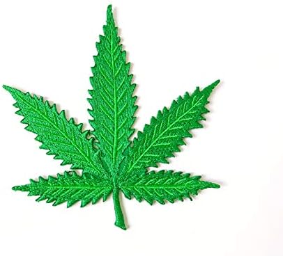 Th марихуана лист сад плевел трева гања лого велосипед извезена шива на железо на лепенка за ранец на ранец за облека за облека