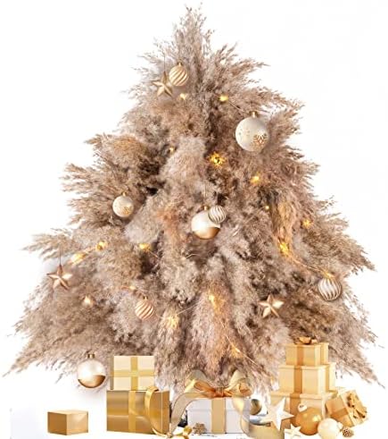 Пампас трева елка 28-инчи маса на врвни новогодишни елки Мали таблети украси за Божиќ