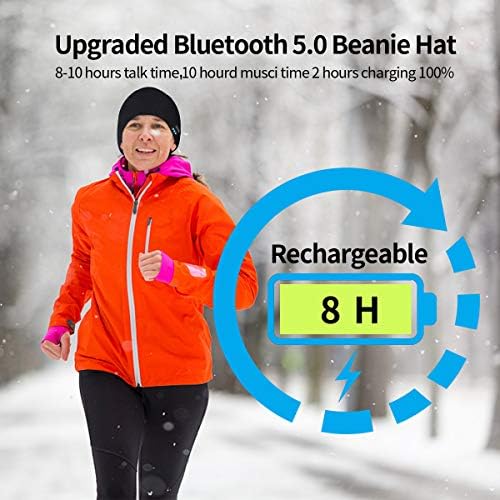 Bluetooth Beanie Hat Подарок за мажи жени, v5.0 безжични слушалки зимски плетени капи, музичко капаче со стерео звучник без раце,