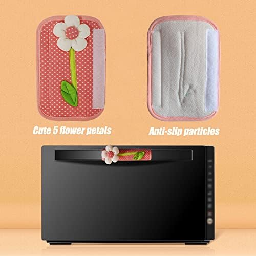 Обвивки за рачка на врата од микробранови сет од 2 капаци на рачката на фрижидер, што може да се перат кујнски апарати за декор