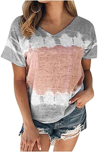 Womenените кошули со кратки ракави Обични летни врски маица маица модна екипаж блуза удобни меки врвови лабава вклопена туника врв