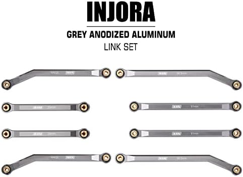 Ingora High Clearance Front 4 врски поставени за SCX24 JLU AXI00002 C10 Axi00001 Bronco Axial 1/24 RC Crawler Car, 8pcs （Grey）