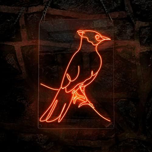 Апстрактна линија Неонски знак на животинска птица, животинска тема рачно изработена ел жица неонски знак за светло, wallидна