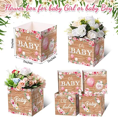6 Парчиња Украси За Туш За Бебиња Цветни Бебешки Централни Кутии За Цвеќе Кутии За Цвеќе За Бебиња Аранжман За Забава Корист Држач