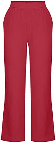 Амикадом Постелни панталони за жени лето есен салон истегнете права нога еластична половината обични панталони дами 2023 ху
