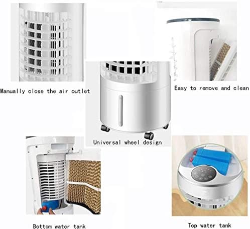 Вентилатор за ладење со воздух со ротирачки прекинувач, преносен овлажнител со тркала, ладилник за испарувачки воздух, 3 брзина