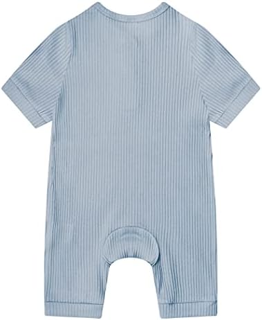 Симнунија новороденче облека за бебиња унисекс бебе плете едно парче скокање со цврсто ромперско копче за тела облека