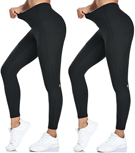 Легенди хеланки за жени со висока половината свиленкаста мека јога панталони тренингот што работи со џебови со џебови