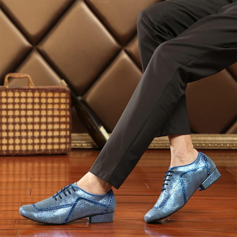 Аокунфс машки латински танцувачки чевли црна кожа салго салса ликови чевли, модел L235