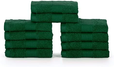 Извонко декор миење крпи пакет од 10 12 x 12 инчи памук 600 gsm, меки апсорбирачки и еднократни крпи за прсти, идеални за бања и просторија