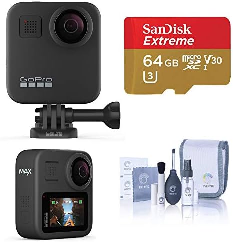 GoPro Max Водоотпорна 360 камера + видео во стилот на херој со екран на допир, сферично 5.6K30 UHD видео 16.6MP 360 фотографии