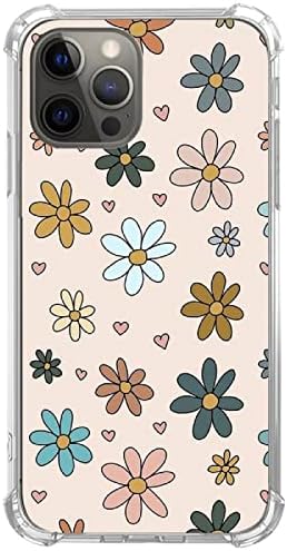 Џекспо Шарени Дејзи Цвеќиња Случај Компатибилен со iPhone 13 Pro Max, Шарени Маргаритки Цвеќиња Шема Тенок Удар Отпорен Tpu