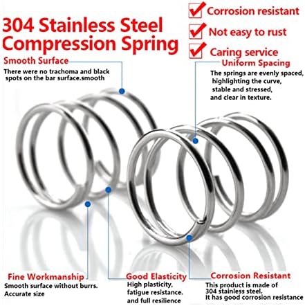 Изворите на компресија се погодни за повеќето поправка I 304 компресија од не'рѓосувачки челик Дијаметар на пролетната жица 0,6мм, надворешен