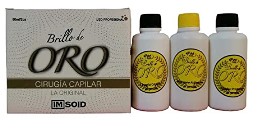 Horestingbb Cirugía Capilar Brillo de Oro 60ml/ 2 Oz Incluye Shampoo, Cirugía y Sellador Para El Cabelo