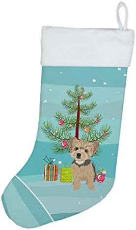 Богатства на Каролина WDK3187CS Yorkie Blue and Tan Puppy Christmas Christmas Chrishing, камин што виси чорапи Божиќна сезона забава