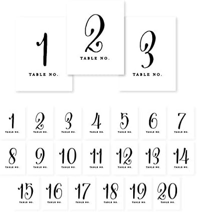 Броеви на табелата за печатот Андаз 1-20 на перфорирана хартија, формално црно-бел принт, 4,25 x 5,5-инчен знак за картони,