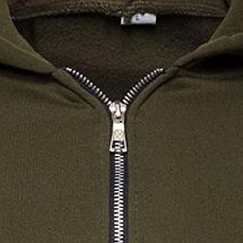 XXBR тунични јакни за мажи плус големина, џипер со качулка, џемпери со џебни ракави со долги палто цврста обична надворешна облека