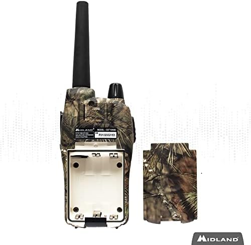 Midland - GXT1050VP4 - Рачен GMRS 50 канали со два канални радио - Долг дострел Волки со батерии со полнење - опрема за лов на лов