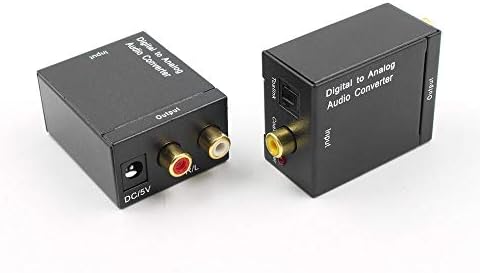 Окус - Кабли Аудио Конвертор Адаптер Оптички Toslink &засилувач; Коаксијален R/L Дигитален Оптички Коакс На Аналогни RCA Аудио Конвертор Со Влакна