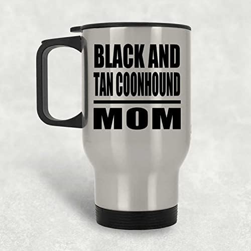 DesignSify Black and Tan Cooonhound Mom, Cild Silver Travel Kight 14oz не'рѓосувачки челик изолиран tumbler, подароци за роденденски