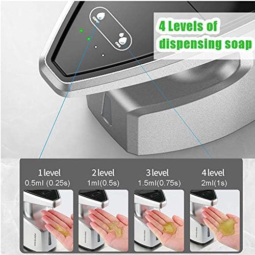 Автоматски диспензер за сапун за кујна за бања, диспензери за санитатор без допир со течен санитар со прилагодување на четири нивоа на сензори,