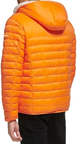 Калвин Клајн машка качулка со јакна од ватиран палто Шерпа