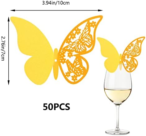 Урима стаклена чаша украси за маса, 50 парчиња 3Д налепници за butterидови од пеперутка декорации за забава торта украси пеперутка