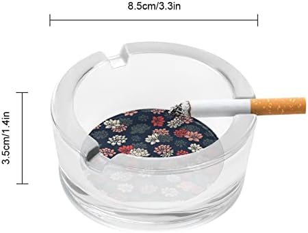 Гроздобер шарен лотос стакло пепелник за цигари тркалезен фиока за пепел, преносен држач за пепел, за затворено на отворено