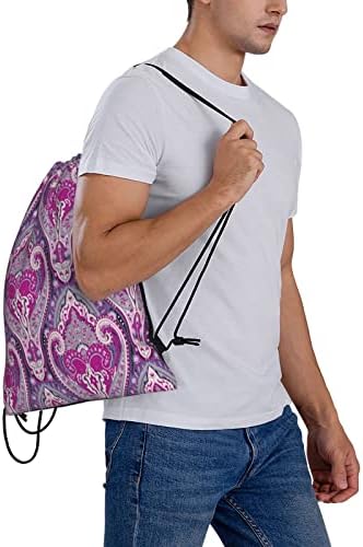 Торба За Влечење Виолетова-Боемска-Пејсли-Палидна Торба За Вежбање Ранец Спортски Ранец За Мажи Жени Девојки