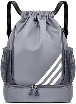 Ранец За влечење Спортска Теретана Торба Со Преграда За Чевли, Водоотпорна Торба За Враќање На Жици За Мажи Жени