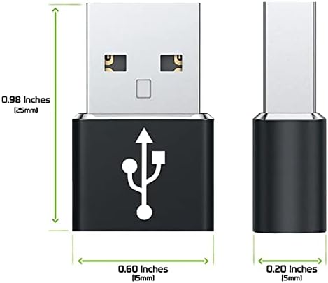 USB-C женски до USB машки брз адаптер компатибилен со вашиот ZTE Nubia Red Magic 5G за полнач, синхронизација, OTG уреди како тастатура, глушец, поштенски патеки, PD
