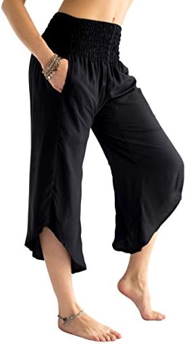 Piонски култури Piyoga Capris culottes w еластични високи половини и 2 џебови XS, S, M, L, XL, XXL