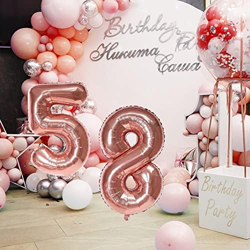 Dbmoon 40 Розово Злато Број 8 Балон за 8-ми Роденден Декорации, Големи Само Надувување Хелиум Фолија Број Балони 0-9 За Возраст Балони/Годишнина/Прослава