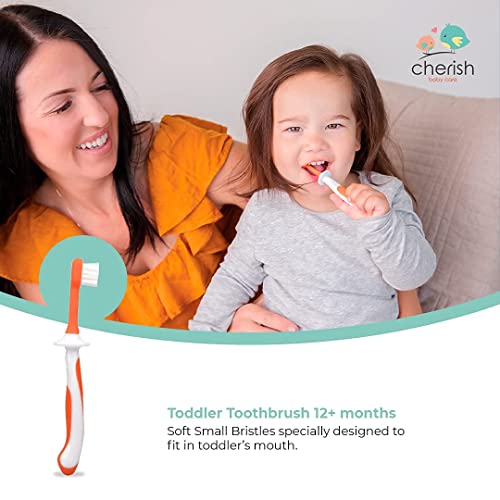 Заби за заби за мали деца 4 пакувања - обука за четкичка за заби поставена за мали деца на возраст од 1-2 години - учи независно четкање за заби