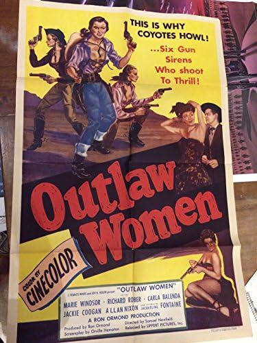 Outlaw Women, 1952 Оригинален филмски постер, шарен, 27 x 41 “