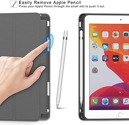 Здраво вселенски iPad 9 -ти 8 -та 7 -та генерација случај iPad 10.2 Case 2021 2020 2019 со држач за моливи, виолетова мермерна