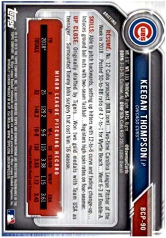 2019 Bowman Chrome Properces BCP-90 Keegan Thompson RC RC Rookie Chicago Cubs Baseball Trading Card