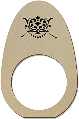 Азиеда 5 x 'вртено декорација' дрвени прстени/држачи за салфетка