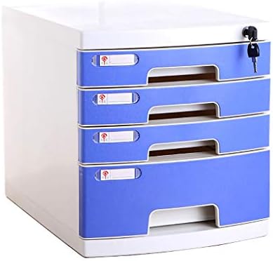 Кабинет за десктоп датотека со заклучување погоден за канцеларија, студиски архивски кабинет А4 Пластично сина сина боја 29,5 × 39,4 × 32,5 см