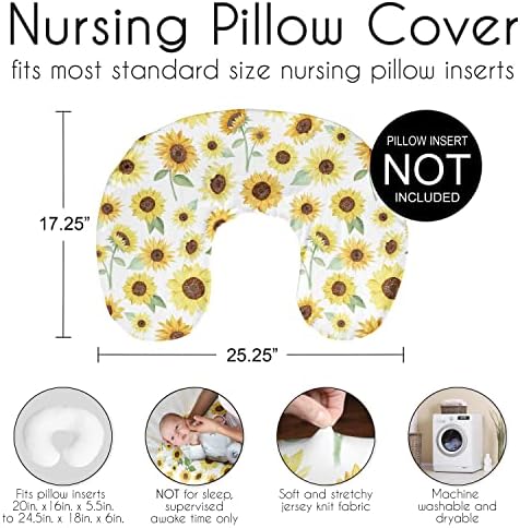 Слатка Jојо дизајнира сончоглед бохо цветни медицински сестри за перница за доење за доење за новороденче шише за новороденчиња или перница