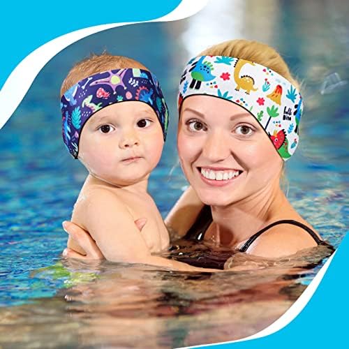 4 парчиња деца за пливање на главата за пливање, прилагодлива на главата на пливачот, водоотпорна вода за глава, лента за уши бенд деца пливање