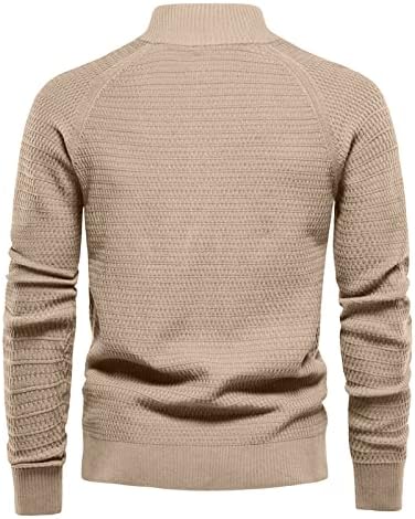 Машки топол џемпер есенски зимски желки со долги ракави пулвер џемпер кошула кошула блуза патент на врвови џемпер