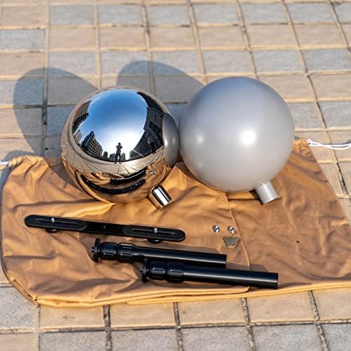 Maoping vfx Hdri Chrome Ball + Grey Ball 360 Кам за HDRI осветлување од не'рѓосувачки челик шуплива сфера Фотографски реквизити поставени