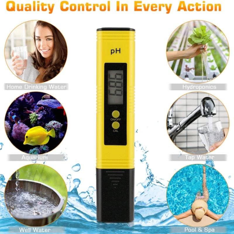 Zyjbm pH метар 0,01 Висока прецизност за тестер за квалитет на водата со 0-14 мерен опсег Погоден базен за аквариум