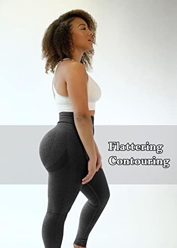Хеланки на тренингот на агрост за жени непрекинати хеланки за кревање високи половини за контрола на стомакот контури јога панталони