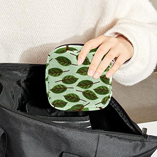 Торба за складирање на санитарна салфетка, торба за торбичка за чаша торбичка, организатор на држачи за влошки за жени, зеленило зелени лисја